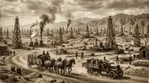 Bakersfield oilfield boom landscape