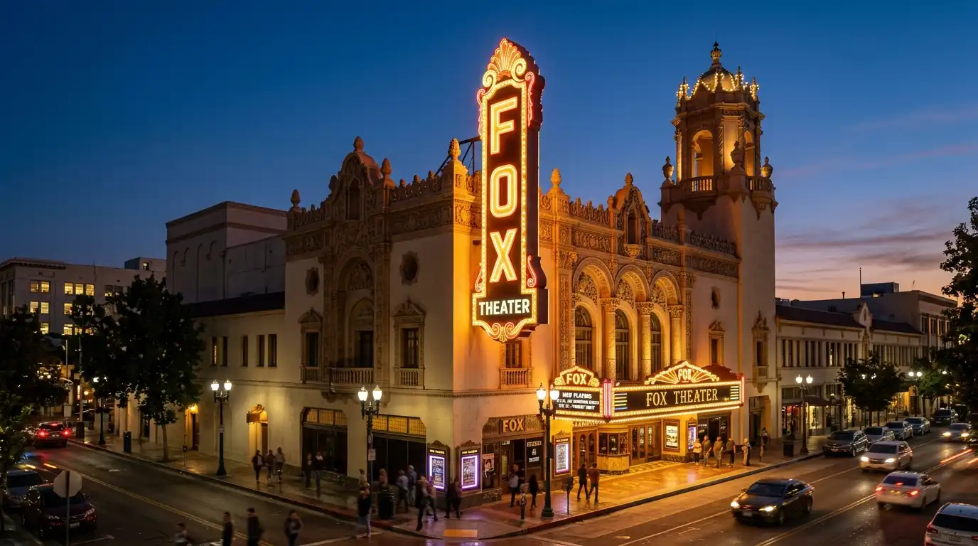 Fox theater at dark