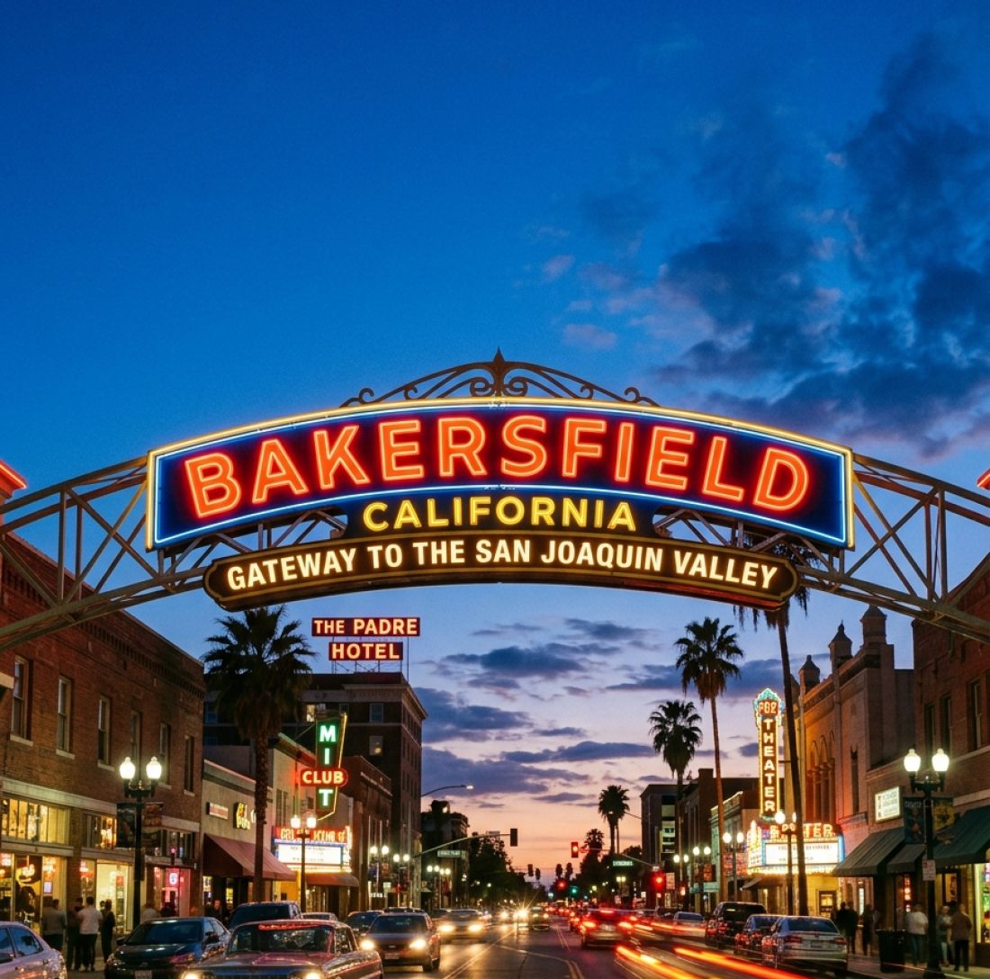 Bakersfield neon street arch Bakersfield neon street arch